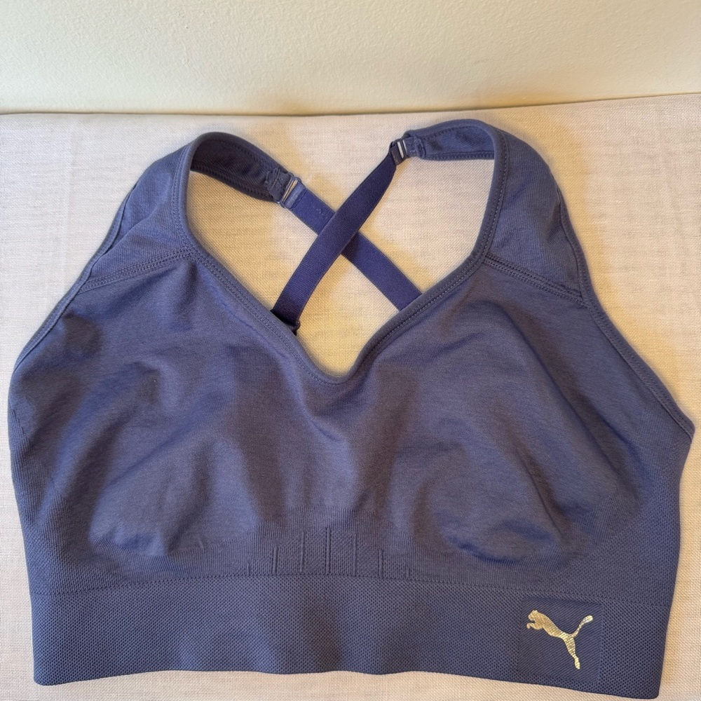 Puma Women's Blue/Periwinkle Sports Adjustable Bra 0028 - Picture 11 of 14